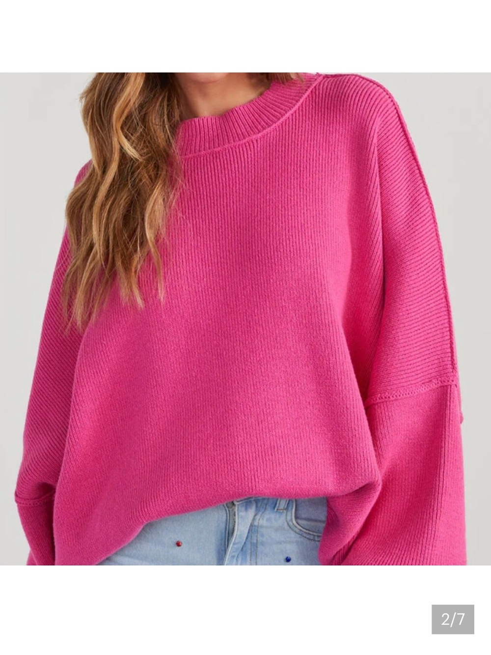 VICI Elouise Knit Oversized Crewneck Sweater